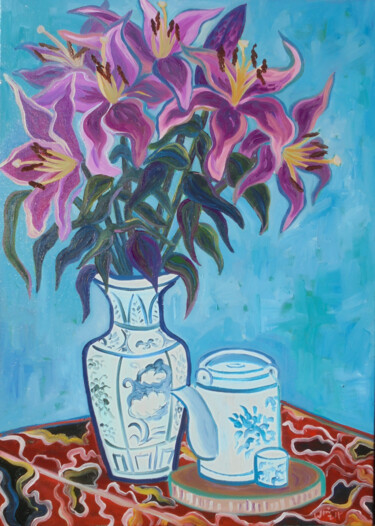 Lillies in a Chinese Vase